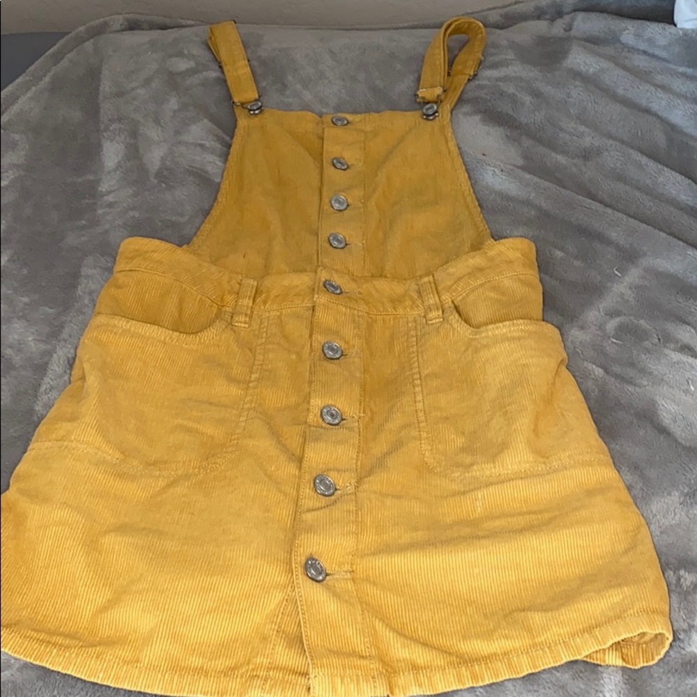 Yellow Overall Dress